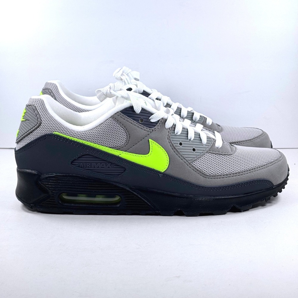 Nike Air Max 90 Black Neon Yellow Anthracite Mens 11.5 IQ0289-010 With Box